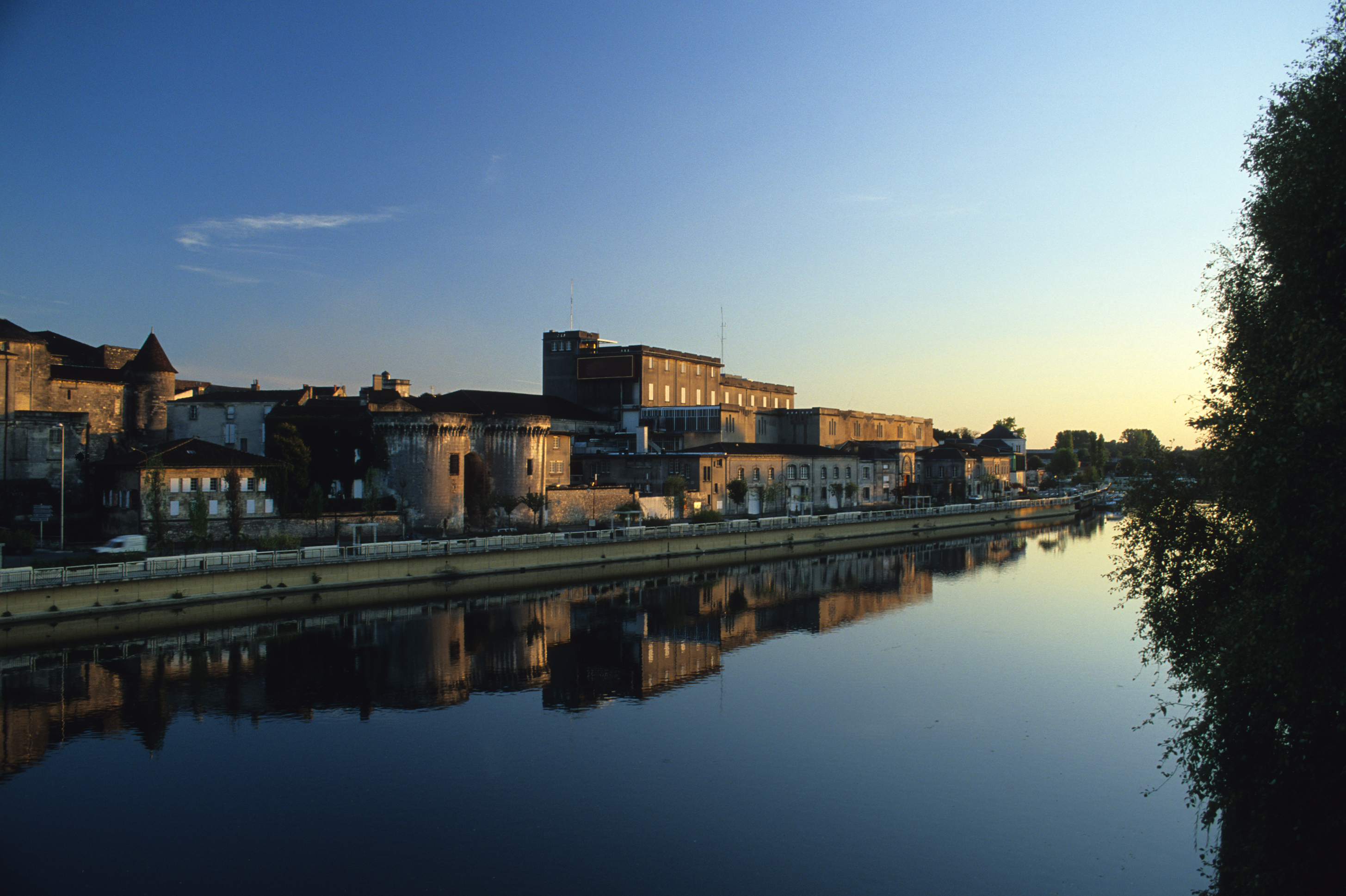 Cognac with Charente River, France.