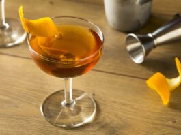 Emerson Cocktail with Cognac and Orange Peel
