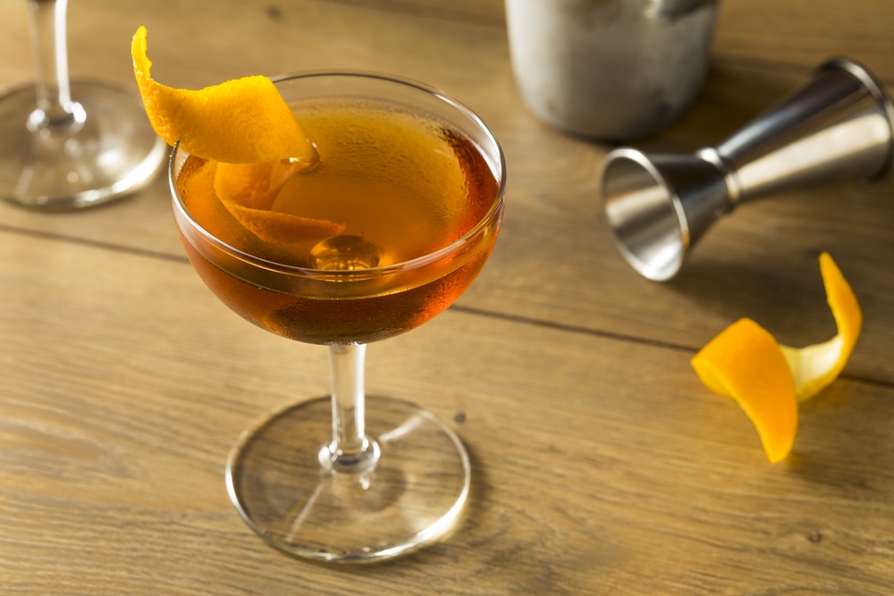Emerson Cocktail with Cognac and Orange Peel