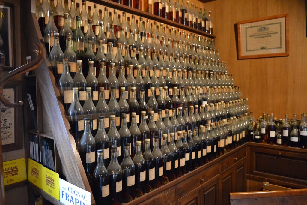 Cognac Frapin Blending Room Bottles of Eaux-de-Vie
