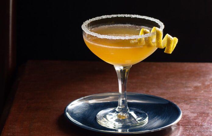 Sidecar Cocktail with Lemon Twist